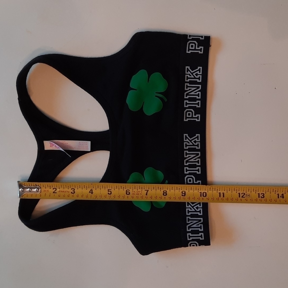 Victoria's Secret Pink St Patricks Day shamrock sports bra extra small - Picture 8 of 9